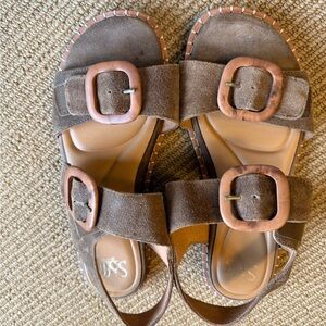 Sofft Brown Suede Sandals with Buckle Detail